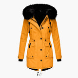 Insulated Faux-Fur Hooded Slim-Fit Parka Jacket
