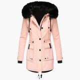 Insulated Faux-Fur Hooded Slim-Fit Parka Jacket