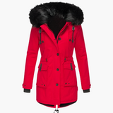 Insulated Faux-Fur Hooded Slim-Fit Parka Jacket