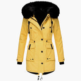 Insulated Faux-Fur Hooded Slim-Fit Parka Jacket