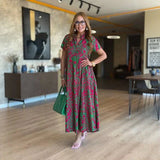 Artistic Floral Tiered Maxi Dress
