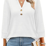 Floral Print Boho V-Neck Button Blouse