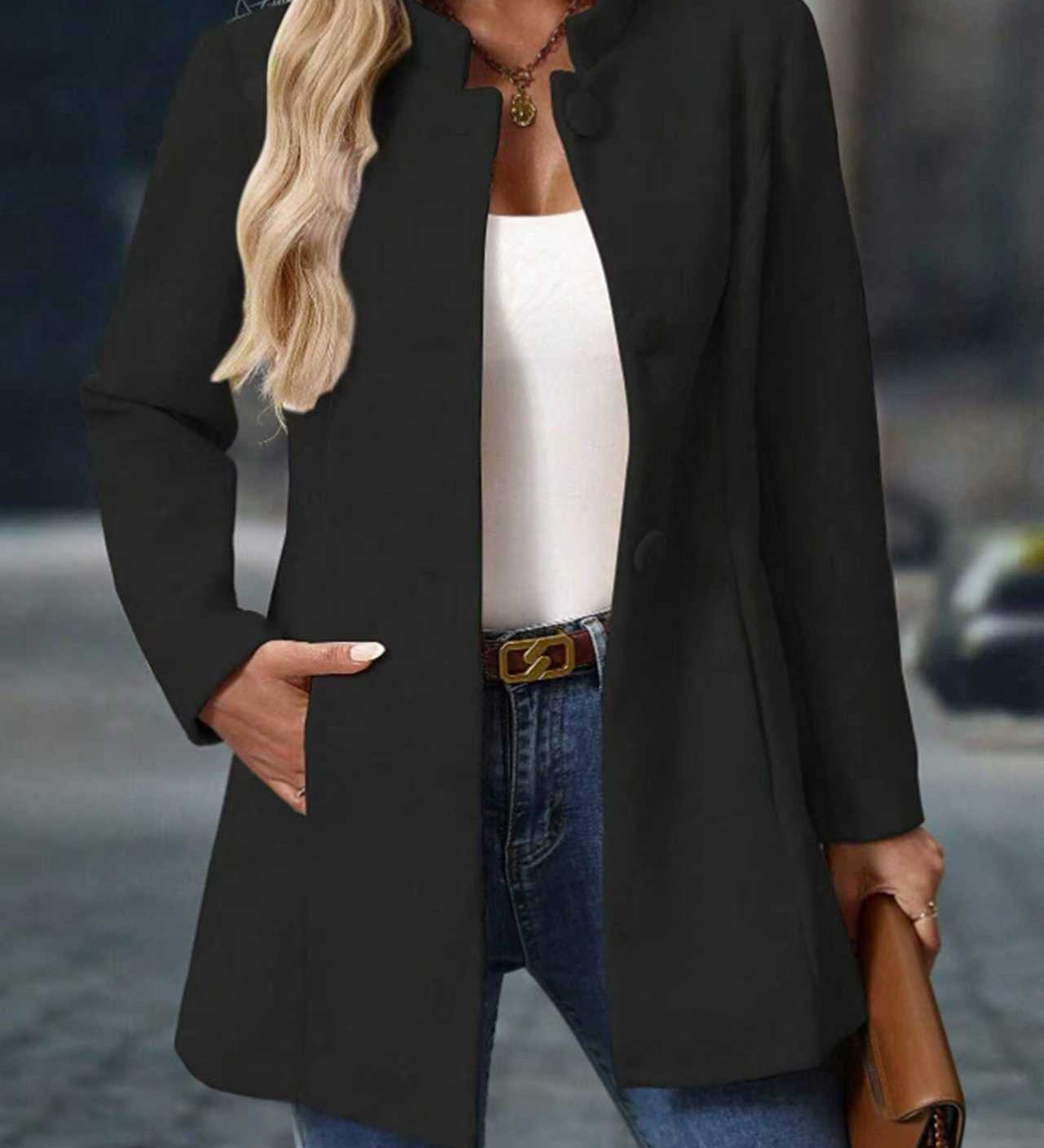 Joliette™ | Stand Collar Single Breasted Tailored Coat