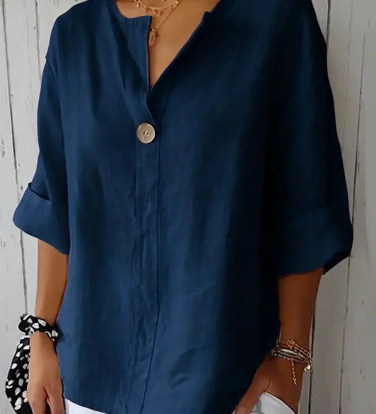 Relaxed V-Neck Blouse