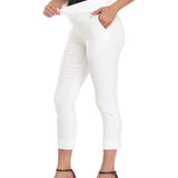 Cuffed-Hem High-Waist Tailored Cropped Pants