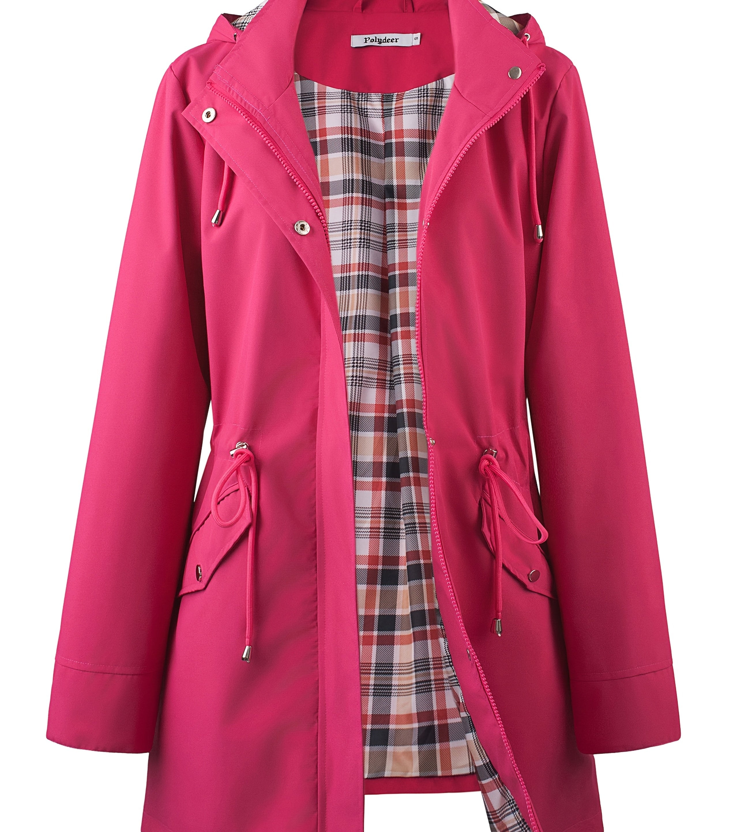 Veronica™ | Plaid Lined Drawstring Waist Hooded Parka Jacket