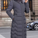 Perrine™ | Faux-Fur Collar Long Puffer Coat
