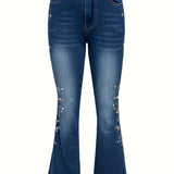 Lenora™ | Elegant Vintage Jeans with Floral Embroidery