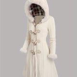 Tala™ | Cable-Knit Faux-Fur Trim Hooded Coat