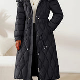 Lila™ | Quilted Drawstring Longline Puffer Coat