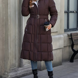 Alessandra™ | Belted Hooded Longline Puffer Coat