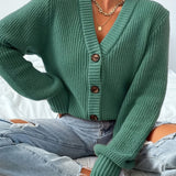 Annabelle™ | Soft Emerald Cardigan, Casual Elegance