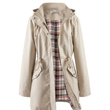 Veronica™ | Plaid Lined Drawstring Waist Hooded Parka Jacket