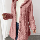 Alba™ | Cable-Knit Plush Hooded Cardigan