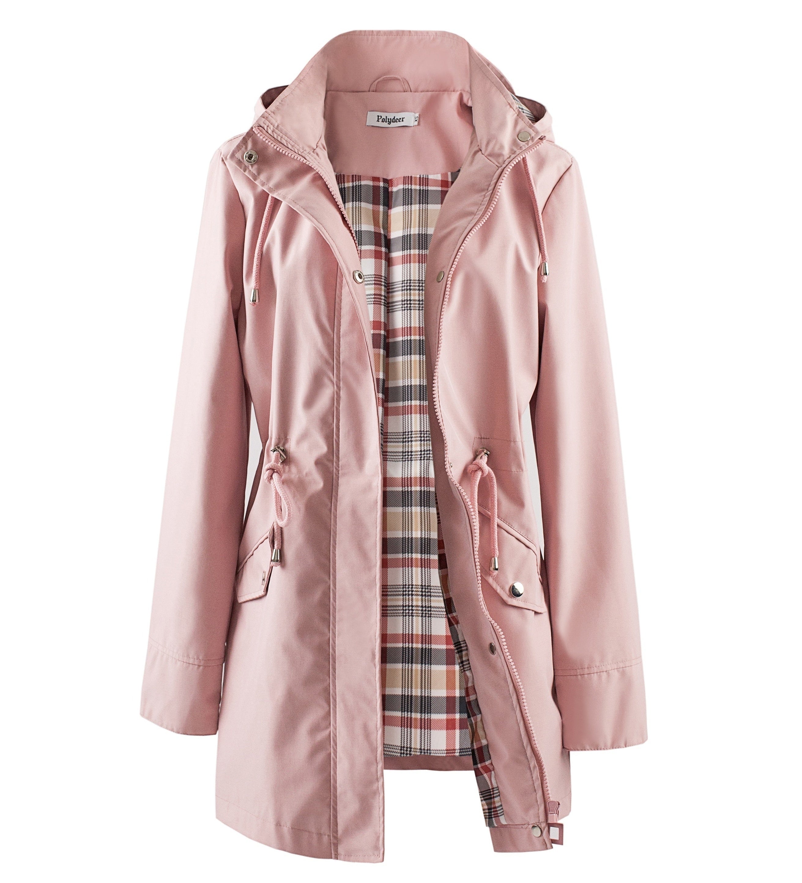 kouky™ | Waterproof Plaid-Lined Drawstring-Waist Parka Coat