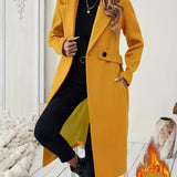 Mery™ | Notched-Lapel Button-Tab Tailored Coat