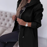 Valentina™ | Zip-Front Drawstring-Waist Hooded Parka Coat