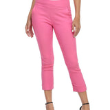 Cuffed-Hem High-Waist Tailored Cropped Pants