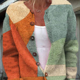 Ranna™ | Colorblock patchwork button-front cardigan