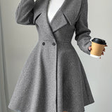Talia™ | Waterfall Lapel A-Line Dress Coat