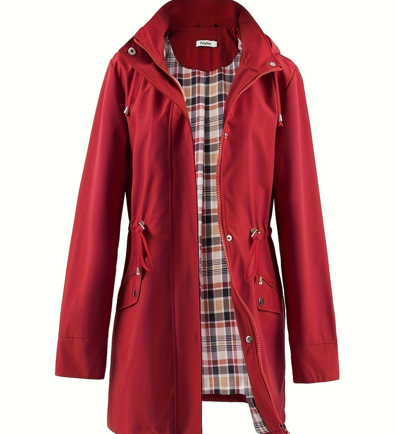 Veronica™ | Plaid Lined Drawstring Waist Hooded Parka Jacket