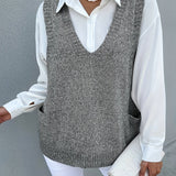 Melissa™ | Double-Fleece V-Neck sweater vest