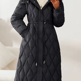 Lila™ | Quilted Drawstring Longline Puffer Coat
