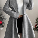Talia™ | Waterfall Lapel A-Line Dress Coat