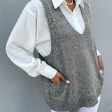 Melissa™ | Double-Fleece V-Neck sweater vest