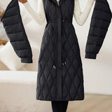 Lila™ | Quilted Drawstring Longline Puffer Coat