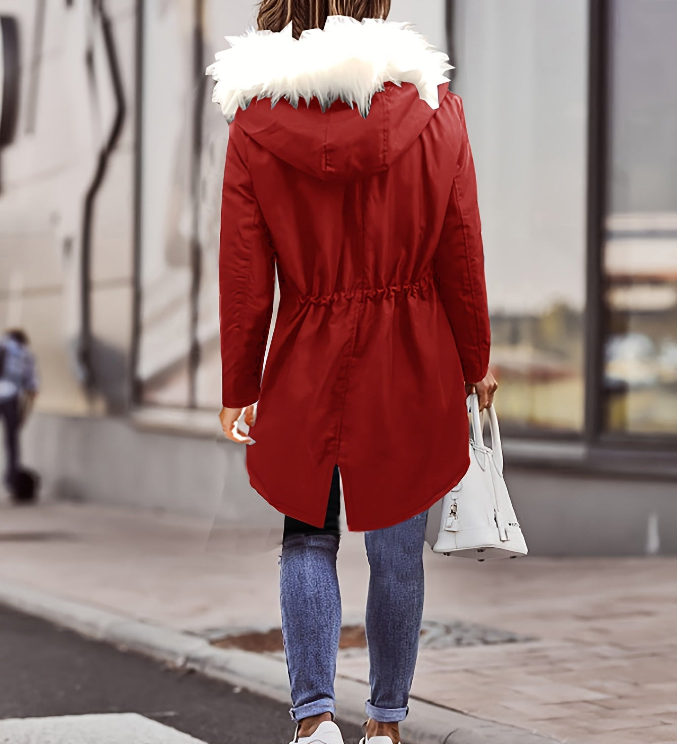 Tiara™ | Plush-Hood Drawstring-Waist Parka Coat