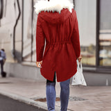 Tiara™ | Plush-Hood Drawstring-Waist Parka Coat