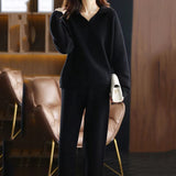 Derla™ | Soft knit collared lounge sweater set
