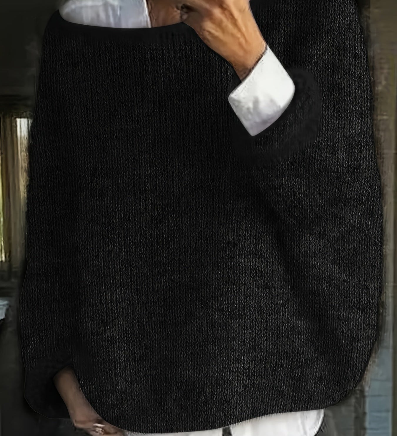 Mia™ | Fuzzy Oversized Boat-Neck Sweater