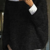 Mia™ | Fuzzy Oversized Boat-Neck Sweater