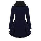 Cordelia™ | Faux-fur collar belted fit-and-flare coat