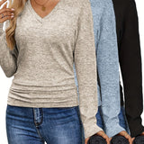 Maura™ | Soft and Stretchy V-Neck T-Shirt | 3-Pack Colors