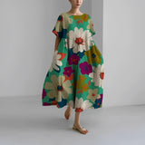 Artistic Floral Oversized Maxi Dress