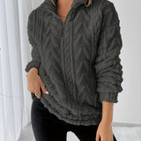 Charline™ | Textured Sherpa Half-Zip Pullover