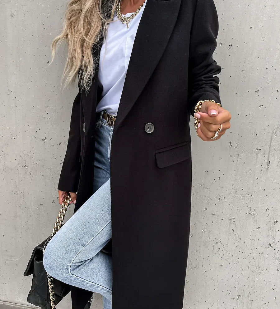 Margot™ | Double-Breasted Longline Tailored Coat