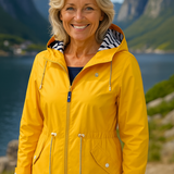 Rebecca™ | Striped-Lined Drawstring-Waist Hooded Parka Coat