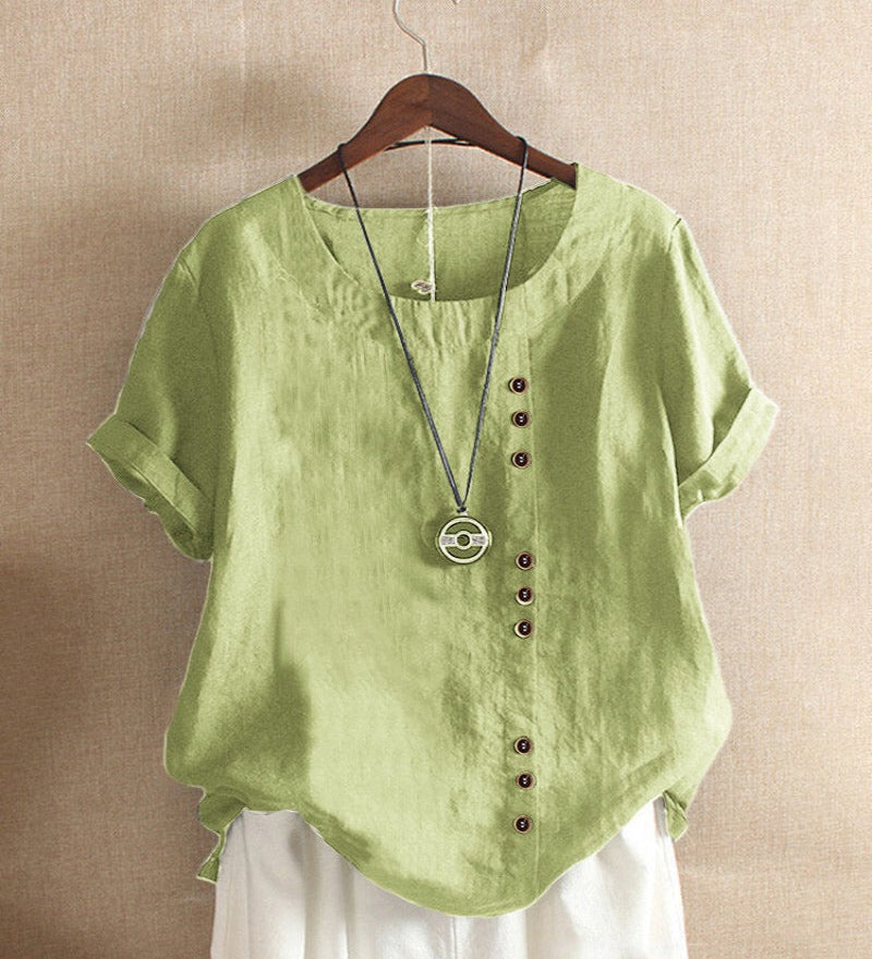 Asymmetrical Button Tunic Top