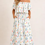 Women's Summer Floral Off-the-Shoulder Maxi Dress