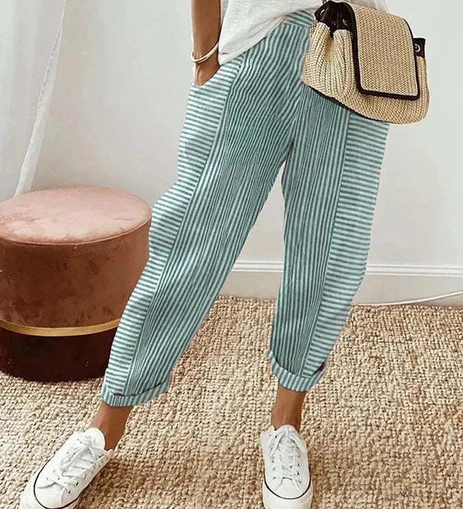 Darine™ | Elegant Striped Linen Pants