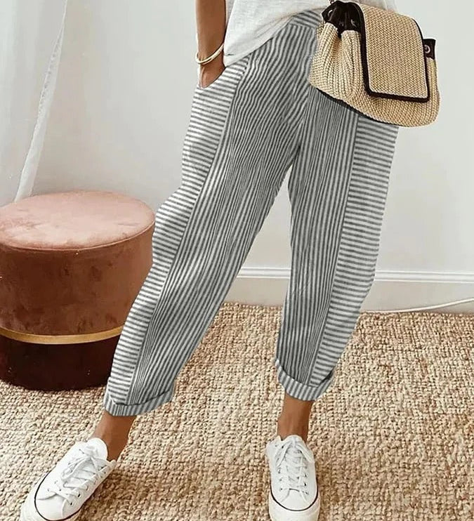 Darine™ | Elegant Striped Linen Pants