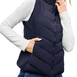 Ella™ | Quilted zip-up stand-collar puffer vest