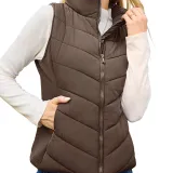 Ella™ | Quilted zip-up stand-collar puffer vest