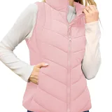 Ella™ | Quilted zip-up stand-collar puffer vest