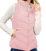 Ella™ | Quilted zip-up stand-collar puffer vest