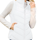 Ella™ | Quilted zip-up stand-collar puffer vest